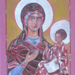 Dipinto su tavoletta - Madonna con Bambino stile Medievale
